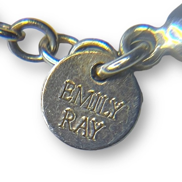 Emily Ray Demi-Parure Earrings Necklace 925 Silver Glass Bicone Beads Signed - Picture 9 of 12